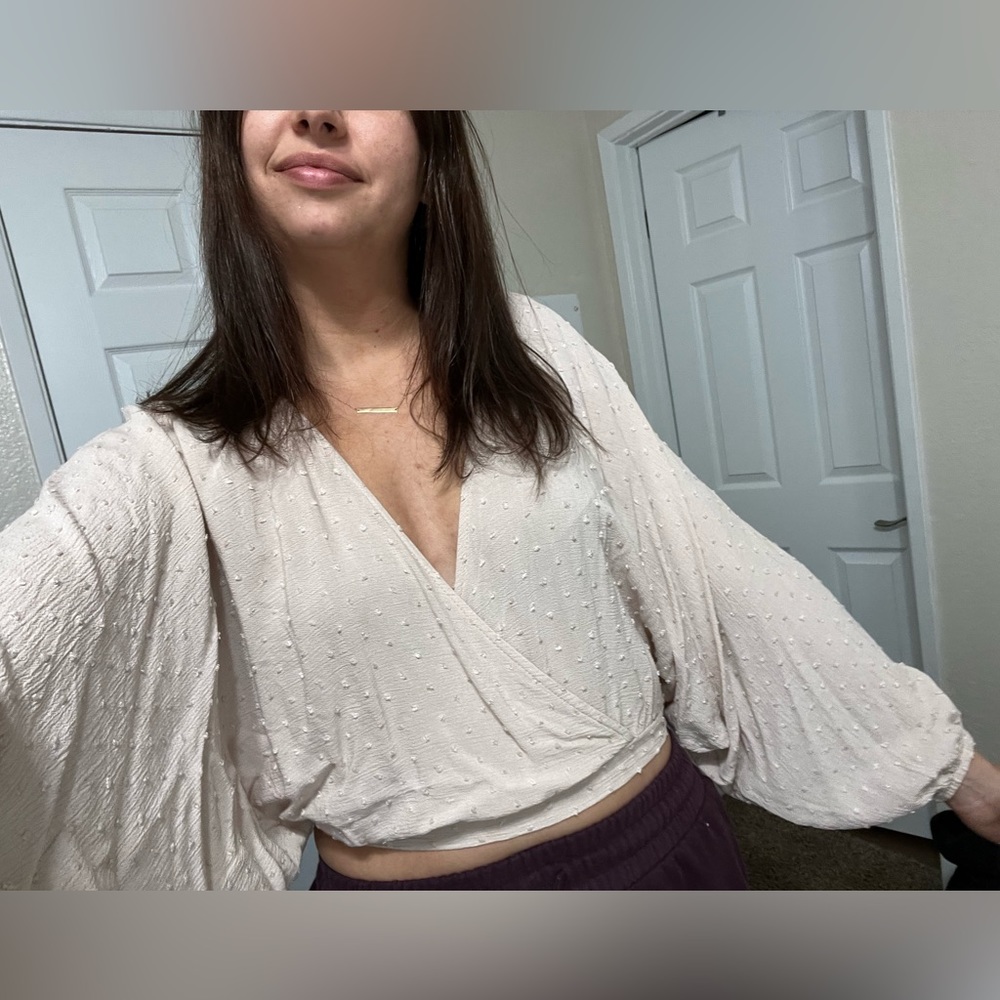 Light tan crop blouse